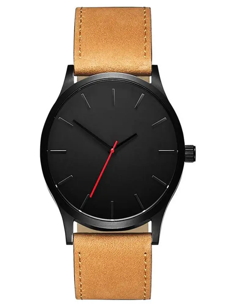 Reloj 2019 Fashion Large Dial Quartz Men Watch Leather Sport watches High Quality Clock Wristwatch Relogio Masculino