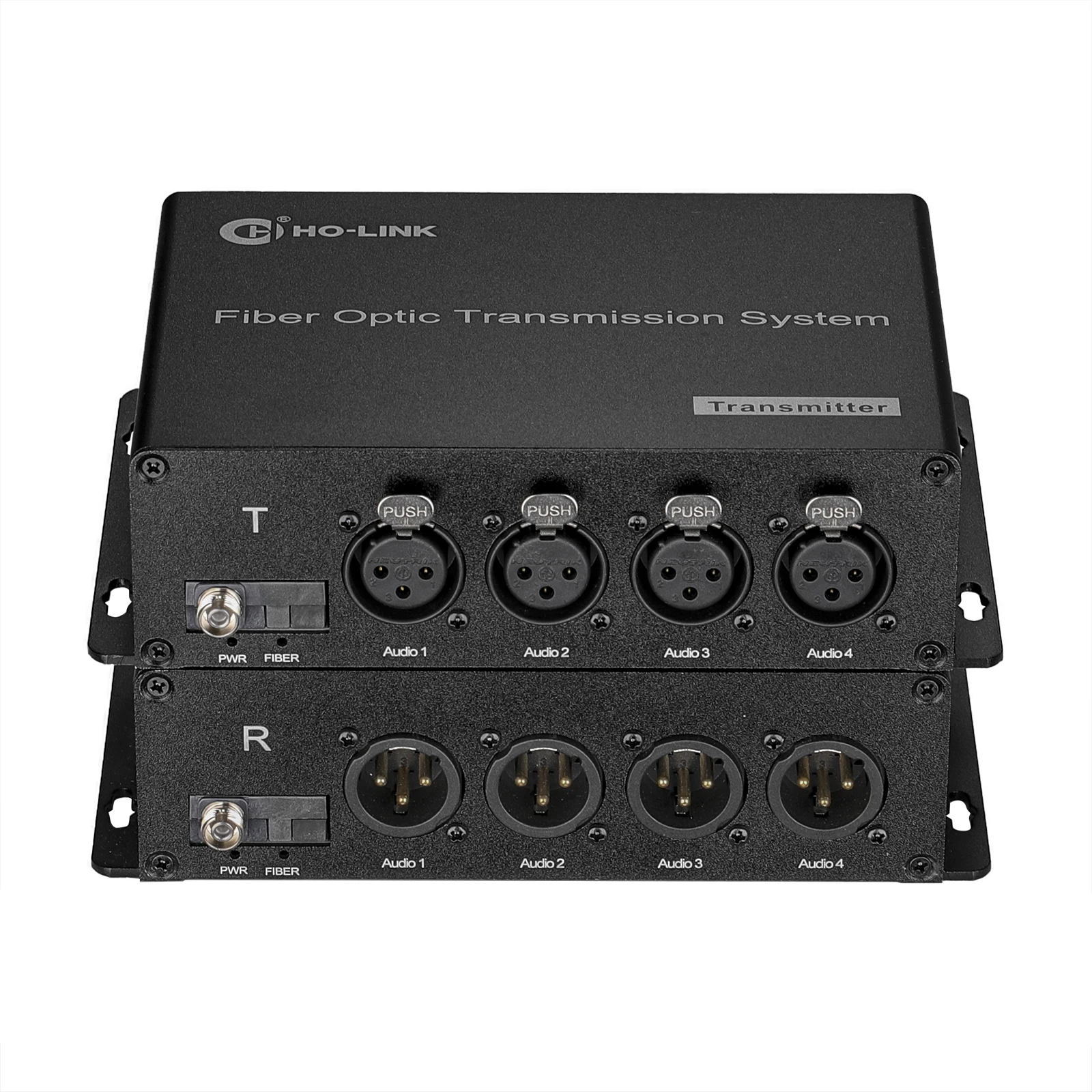 4 Channel Balanced Line level XLR Audio to Fiber Converter