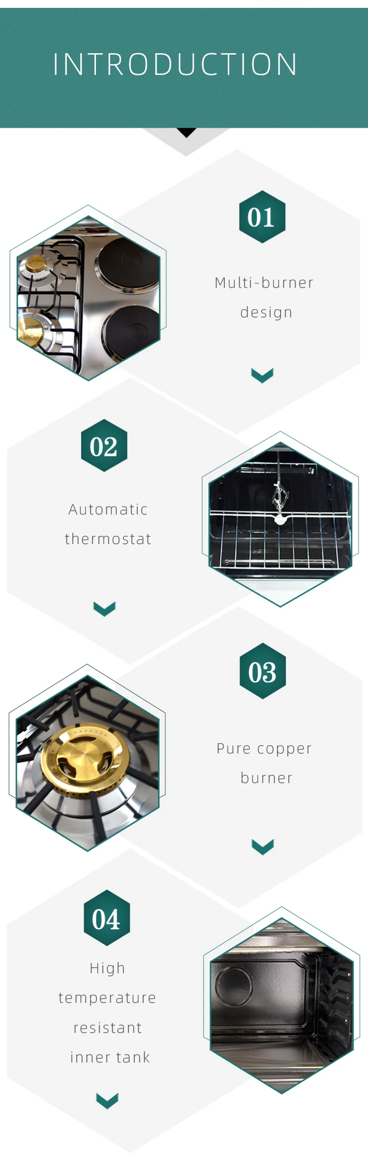 High temperature resistant oven household integrated multi-burner stove one-piece liquefied natural gas stove