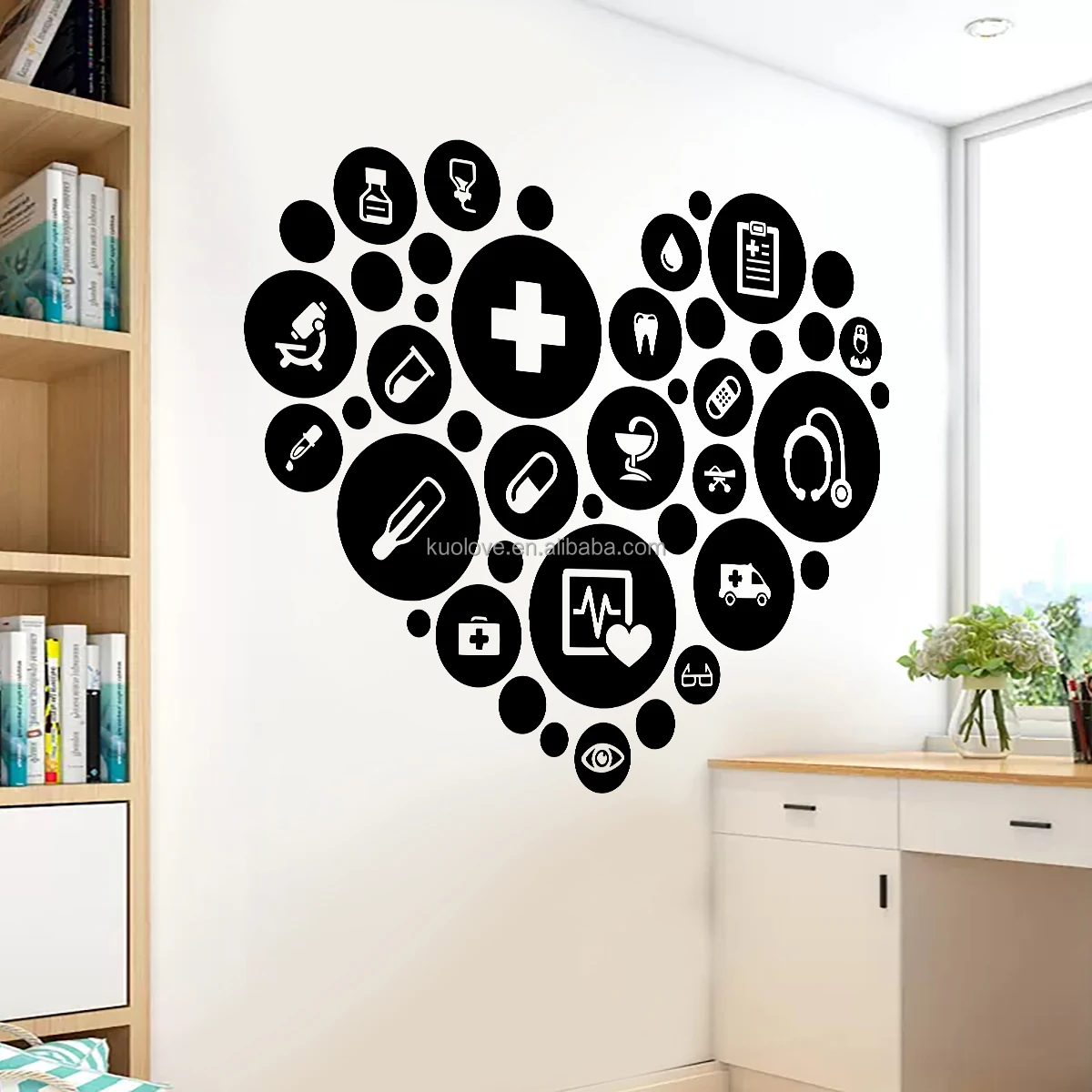 Medical knowledge popularization chemical ware wall stickers Hospital clinic background wall Creative decoration wallpaper