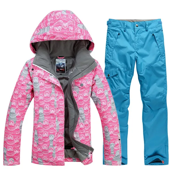 Winter Warm Ski Suit Siamese Double Board Adult Windproof Waterproof Women  Ski Outdoor Jumpsuit