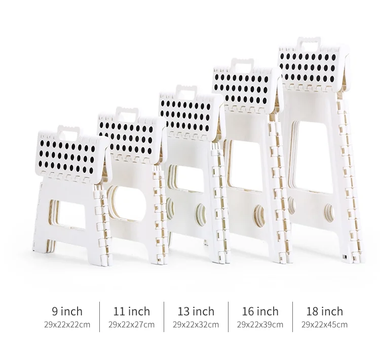 Amazon hot selling  Plastic Kids Portable Foot PP 150 kg folding step stool with anti slip