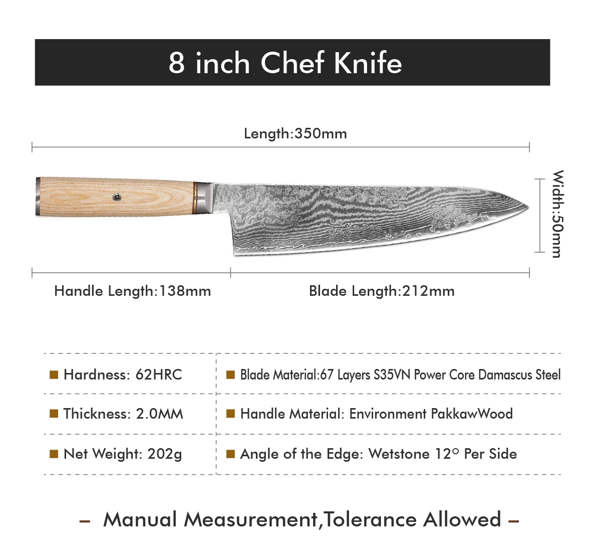 Professional 2pcs S35VN Powder Carving Knife and stainless Steel 430 Forged Meat Forks Cooking Set