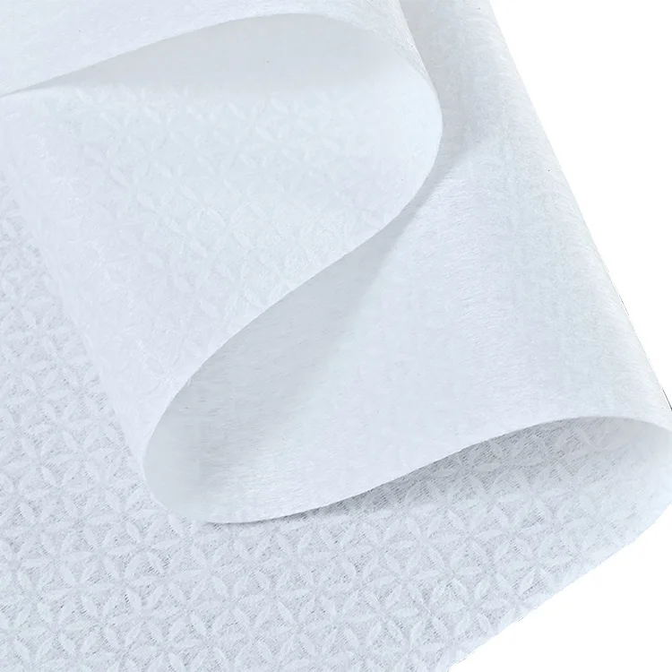 Snowflake pattern texture skin friendly soft bioidegradable nonwoven facial napkin fabric for wet tissue making