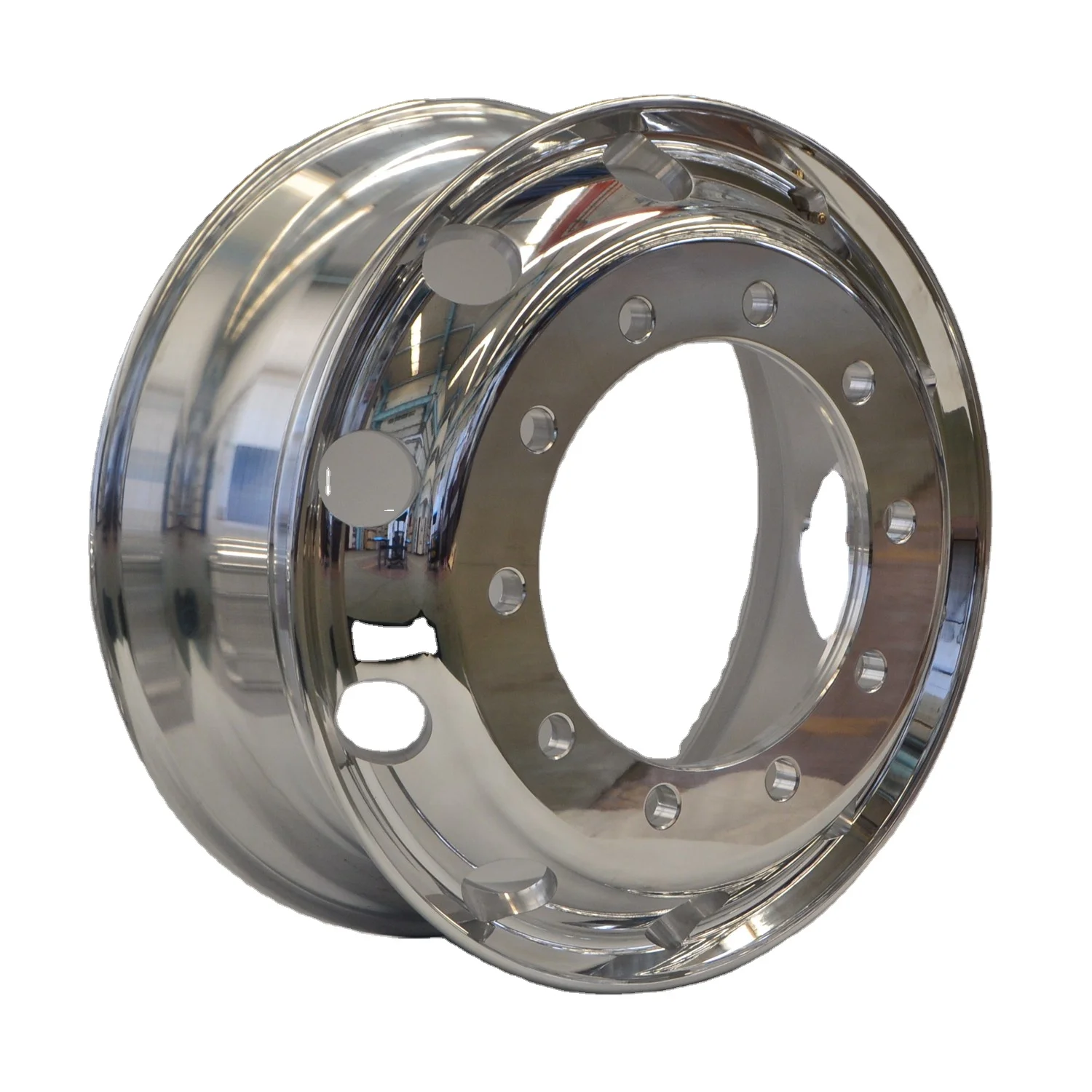 22.5 x 8.25 Truck Rims Forged Aluminum Wheels Hub  Style POLISHED Dually