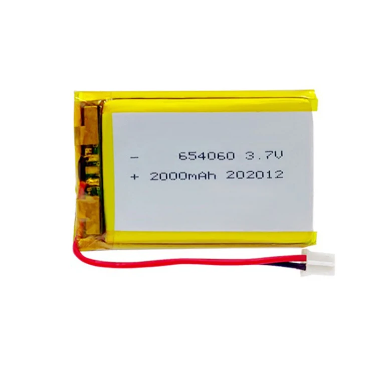 High quality lipo battery cell 3.7 2000mah rechargeable lithium polymer battery 3.7v 654060 polymer li ion battery 654060