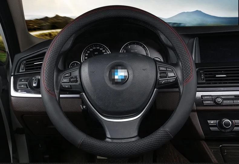 
High Quality PVC PU Leather Car Steering Wheel Cover for Women and Men 