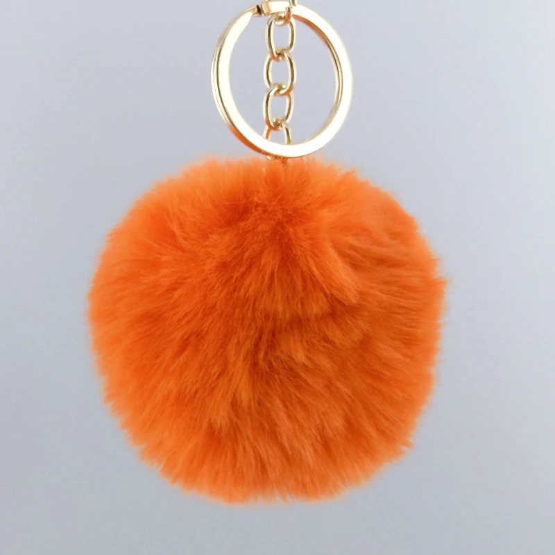 key chain rabbit fur pom pom balls furry keychain fur ball wholesale