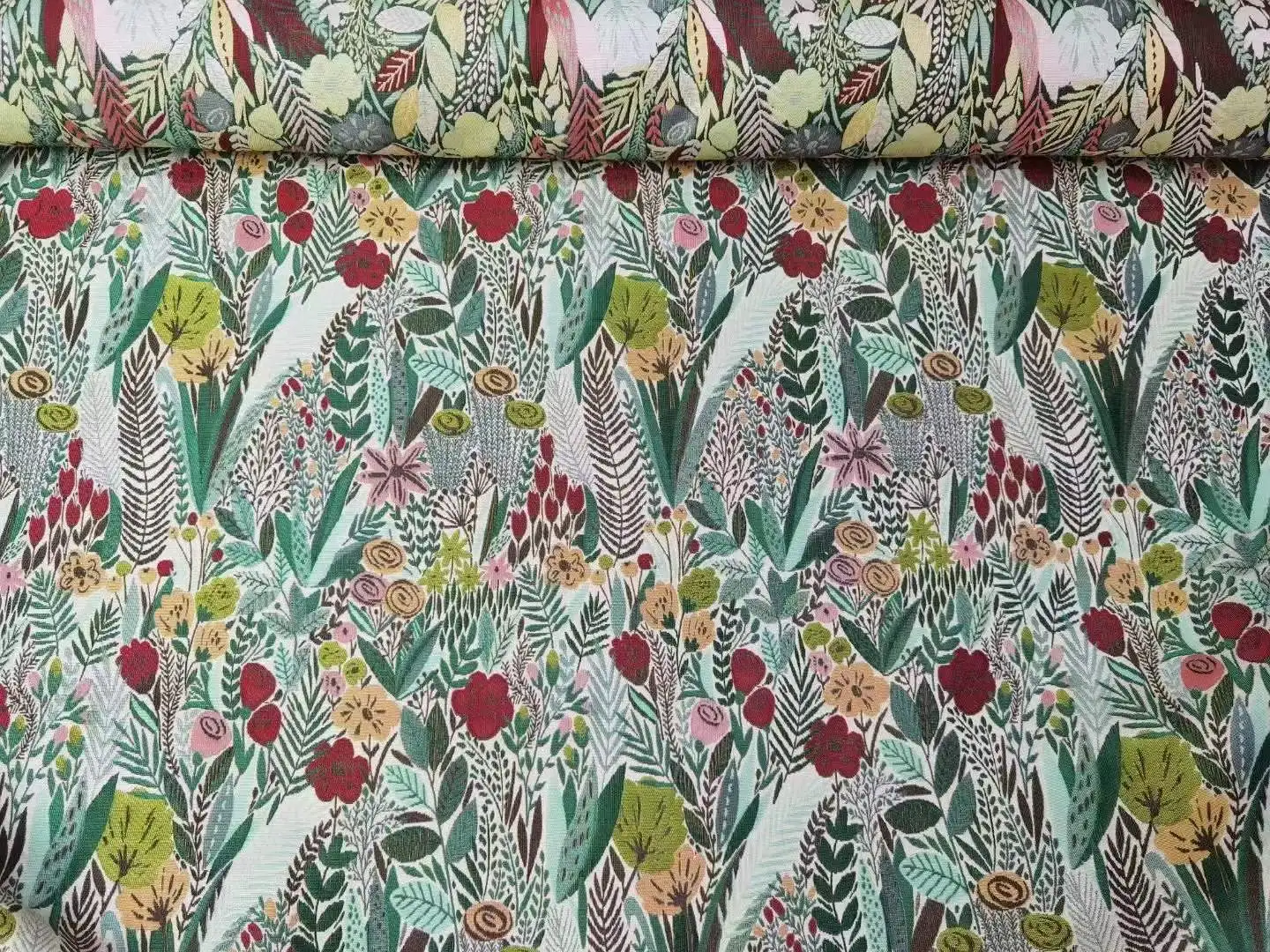 High-grade sunflower 3D jacquard polyester cotton fabric Home fabric table cloth for clothing fabric