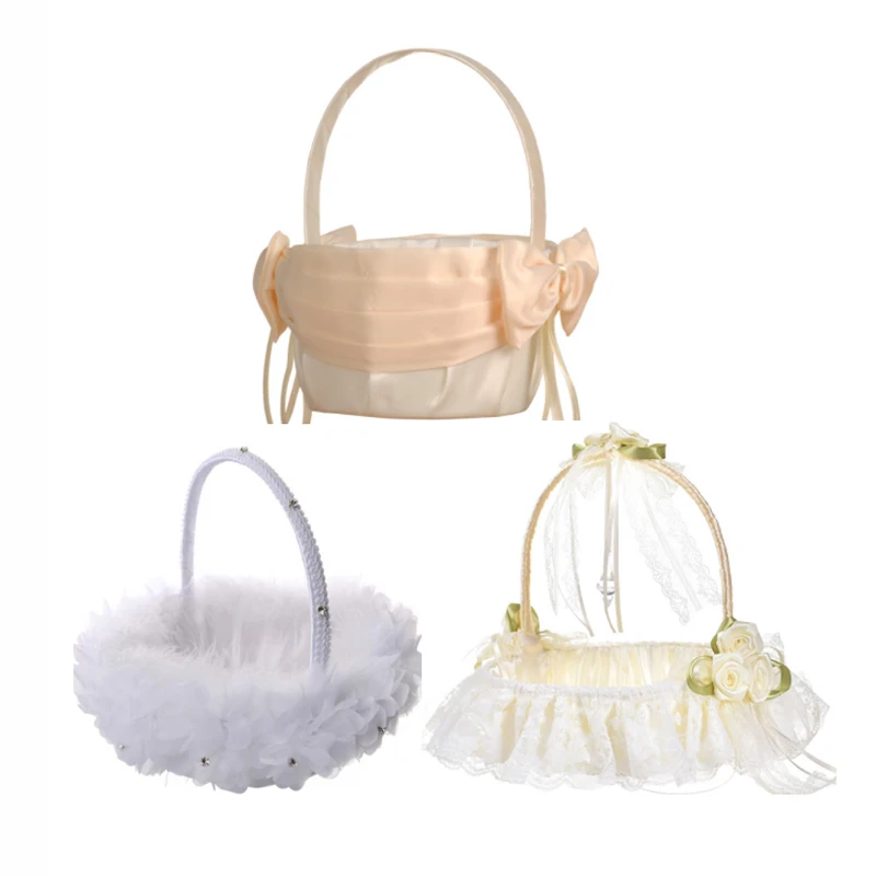 KS-269 Wedding supplier Colorful Wedding Flower Girl Baskets with Handle