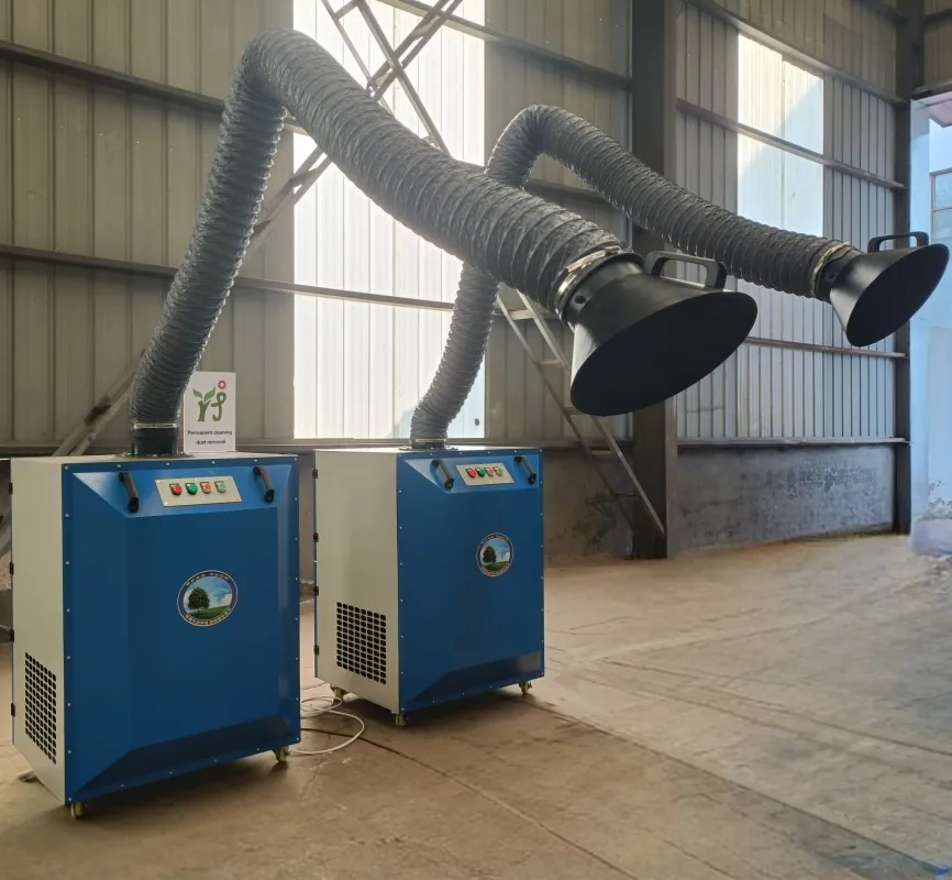 Mobile Welding Fume Extractor Two suction arms automatic clean dust collector