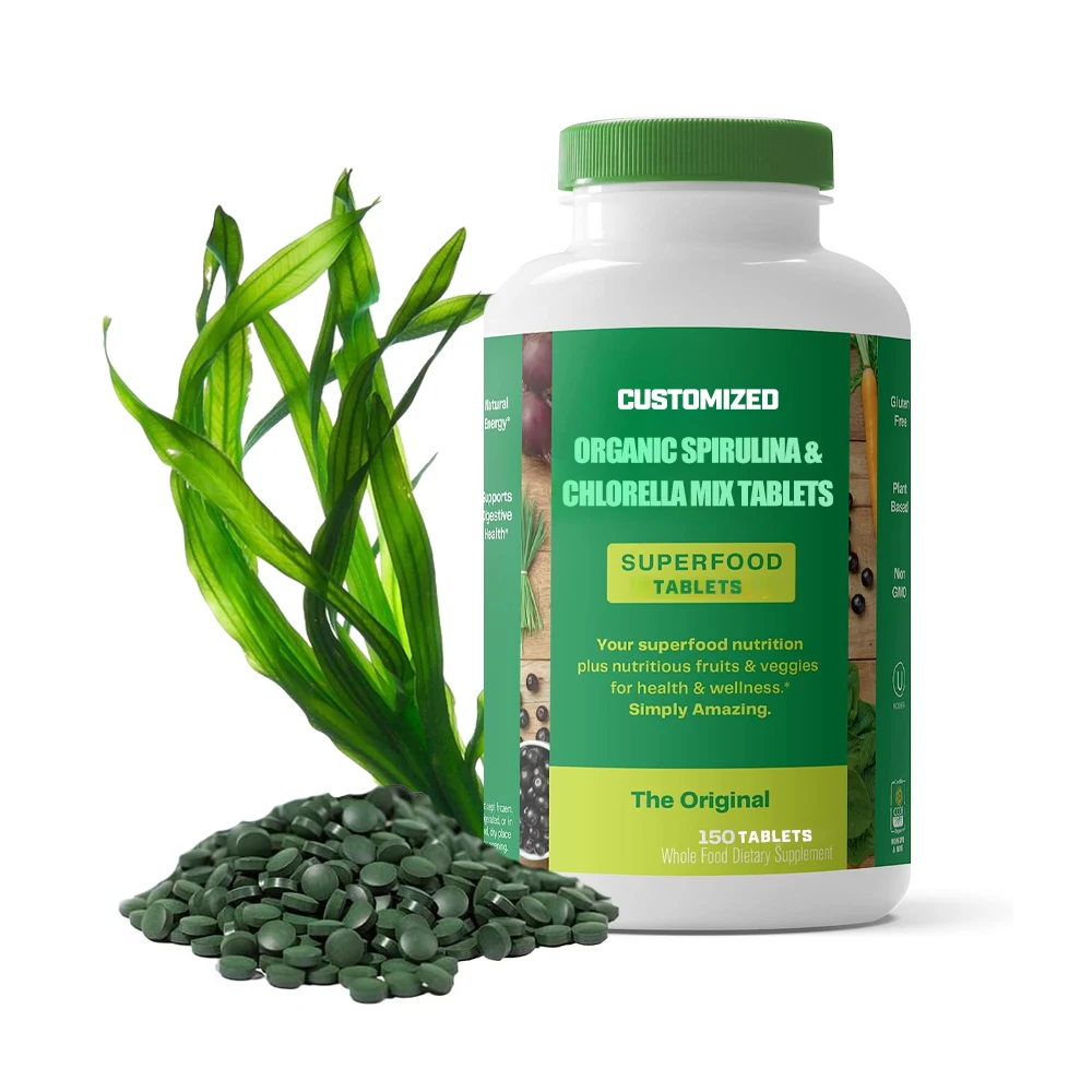 Healthcare Supplement Spirulina Tablets Chlorella Tablets ,Organic spirulina & Chlorella mixed tablet