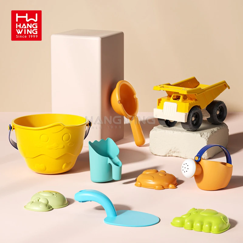 HW Summer Outdoor Unbreakable Water Toys Durable Soft Gel Series Sea Sand Animal Dinosaur Cartoon Beach Bucket Set For Kids