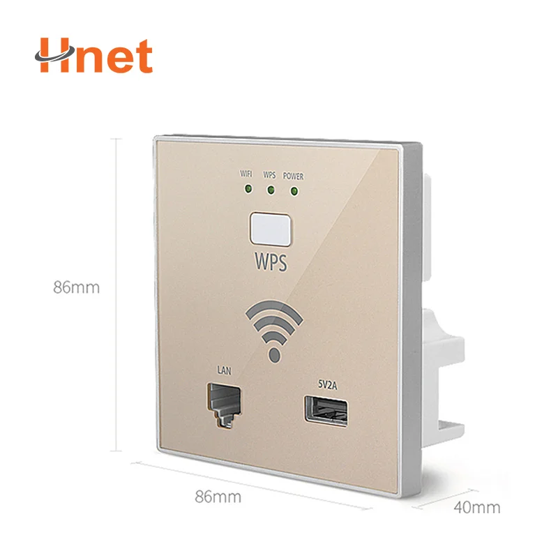 300M WPS Encryption in-Wall Wireless WiFi Router USB-Charging Socket Wall Mount Wi-Fi AP Router