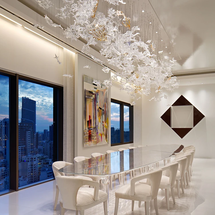 Specializing Manufacture Hotel Lobby Lamps Stainless Steel Wrought Iron Crystal Chandelier Light