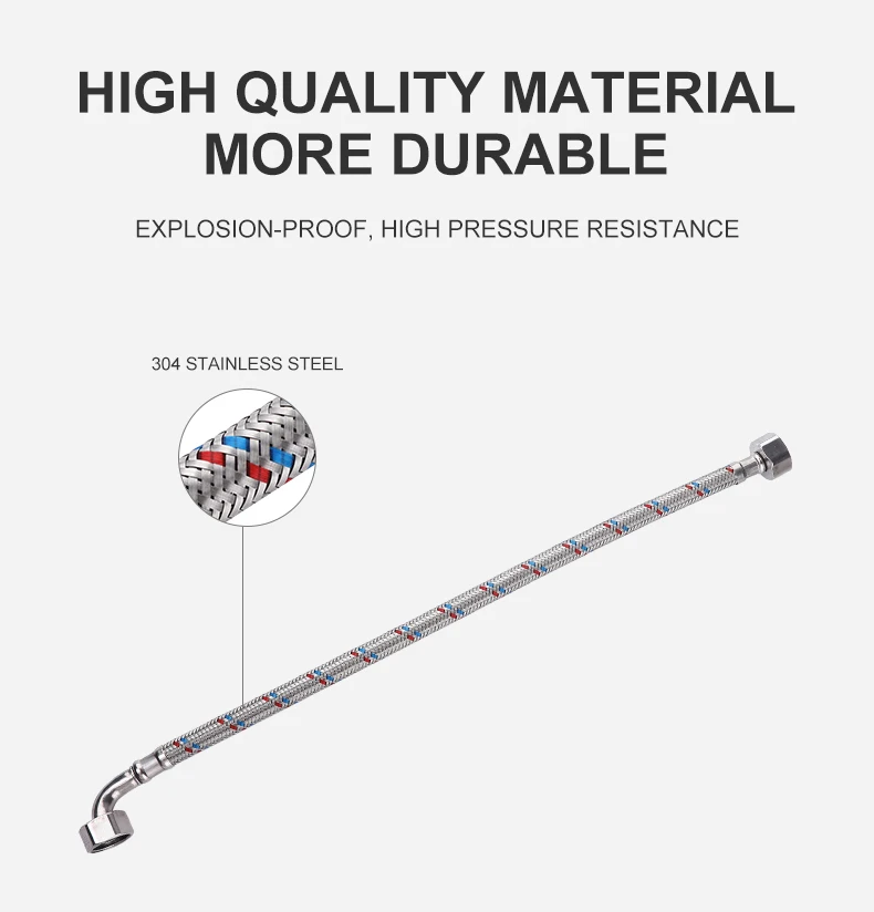 304 Stainless Steel Toilet Water Inlet Connector Wire Braided Flexible Hose Tube 29 m 30.5 m