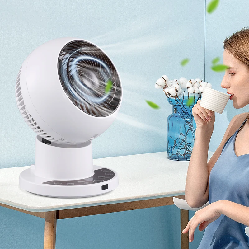 2023 new style white low noise 10 speeds 19w table remote air circulation fan