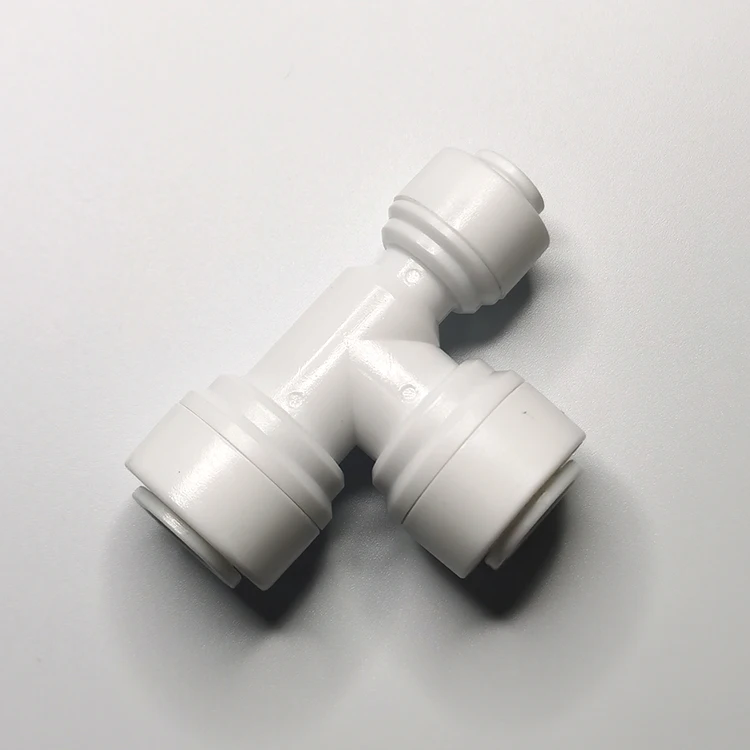 LY-003F POM Push fit Connector water tube fitting 3/8-3/8-1/4 Tee Union quick connect.