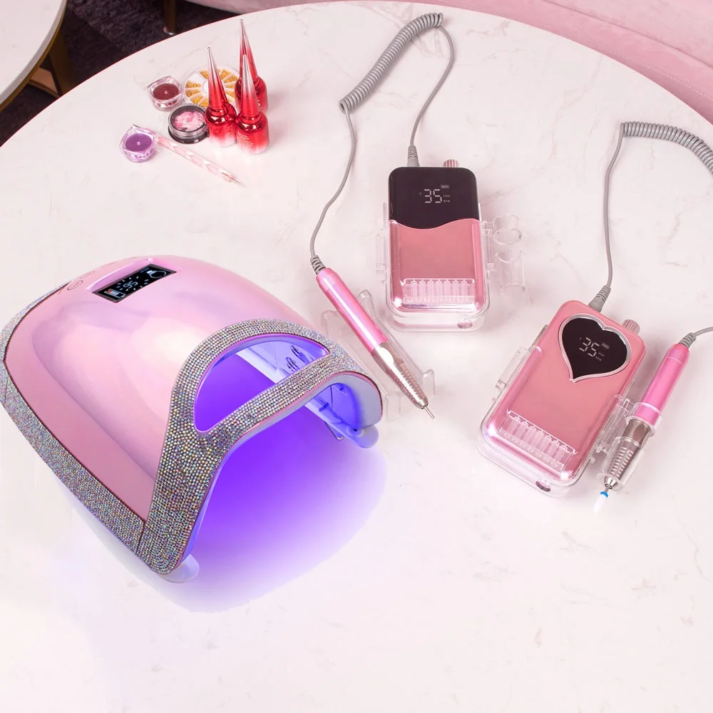 Новая розовая Беспроводная Волшебная Сушилка для ногтей, беспроводная перезаряжаемая гелевая лампа для ногтей и дрель
