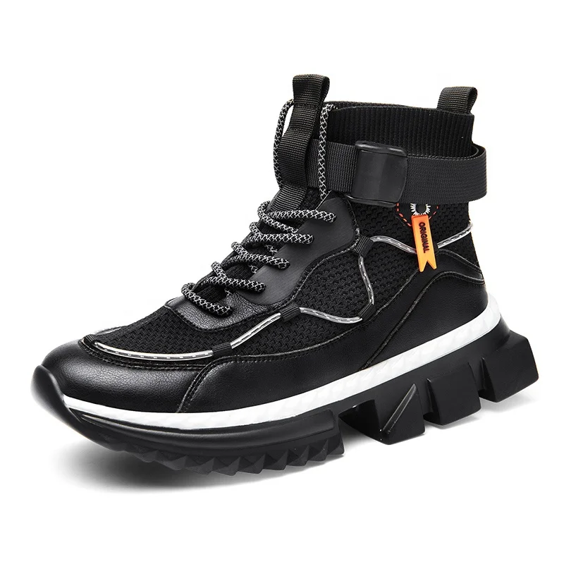 US Men 6-12# Wholesale High Cut Breathable Sock Street Show Brand Design Fashion Men Sneaker Shoe