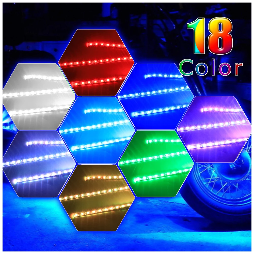 12v 220v Car Roll Helmet Motorcycle Body Lighting System Bar Strip Light Bande Led Clignotants Moto For Harley Davidson Superlow