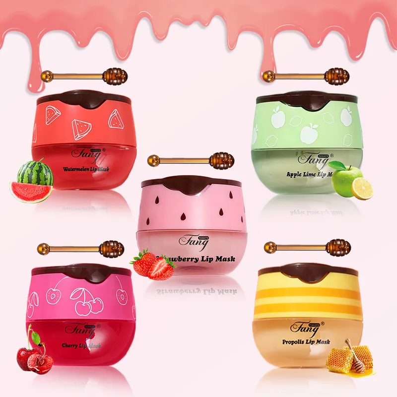 Hot Selling Fade Lip Lines Honey Bee Propelis Lip Balm Gentle Moisturizing 5 Flavors Day And Night Lips Repair Mask
