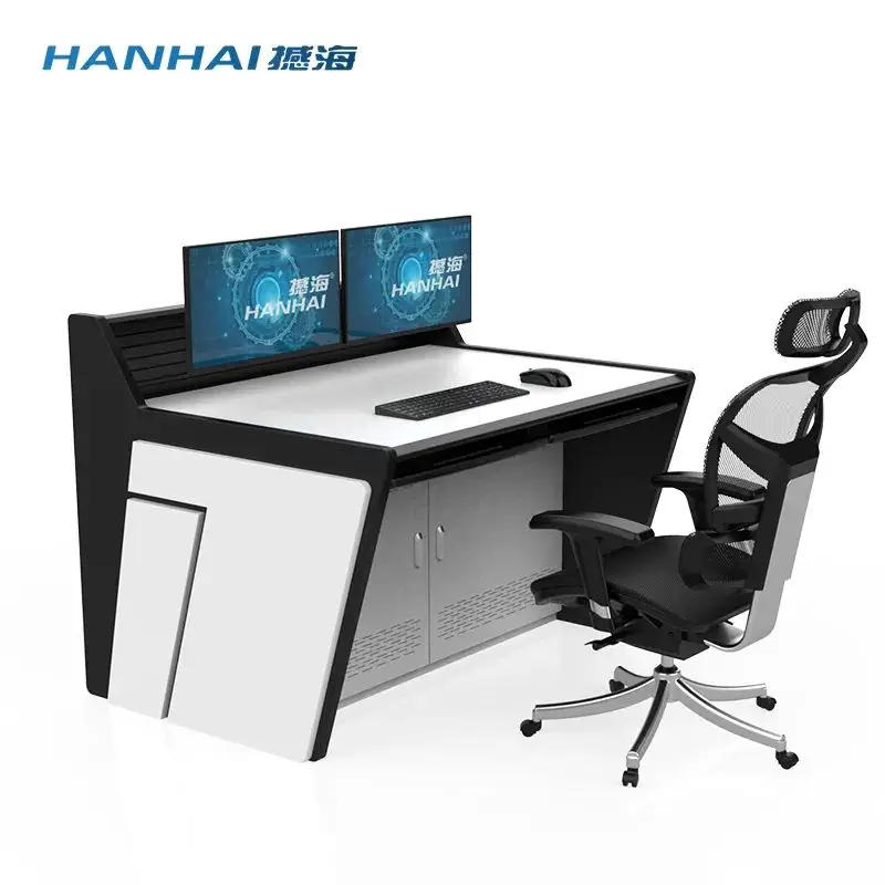 Modern Industrial Design HPL Console Table for Broadcast Center Control Room