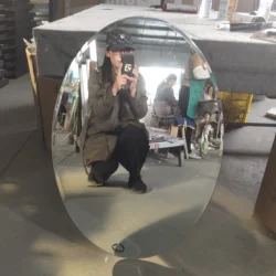 China mirror factory supply Glass Oval beveled edge mirrors decor wall hanging frameless mirror 40x60 50x70 60x80