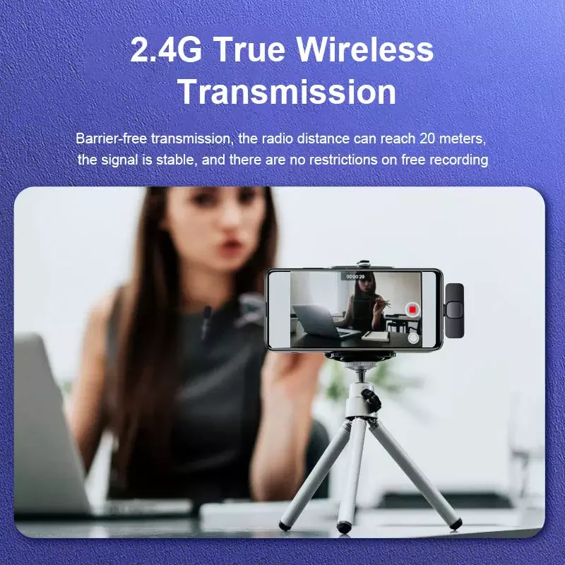 Wireless Lapel Microphone For iphone Convenient Lavalier Mic Noise Reduction Live Interview Mobile Phone Recording mic