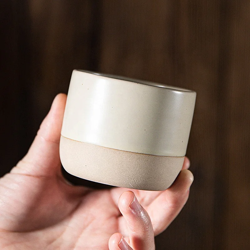 Custom speckled ceramic tea cup without handle small stoneware espresso coffee mug cup