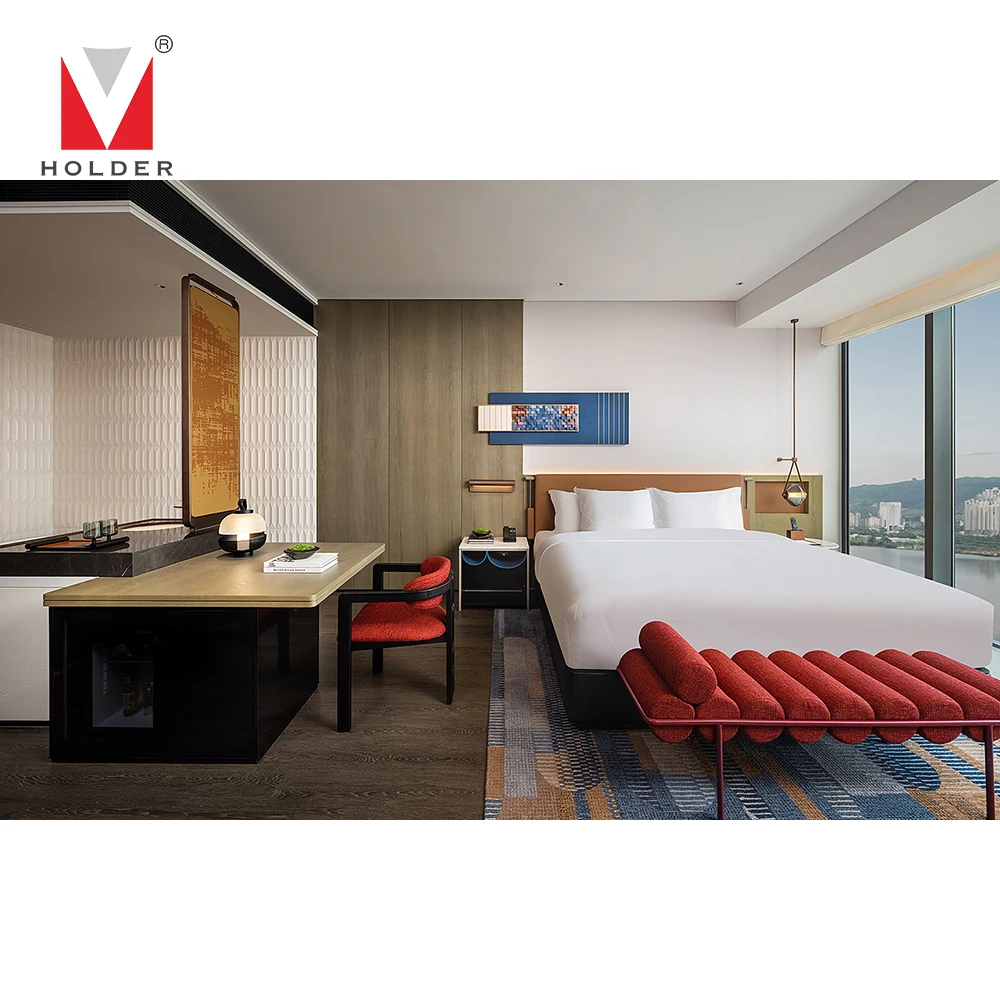 Youth Modern luxury wooden bedroom Furniture High Quality Commercial lounge 3 Star Custom Luxury Bedroom Sets Hotel Furniture