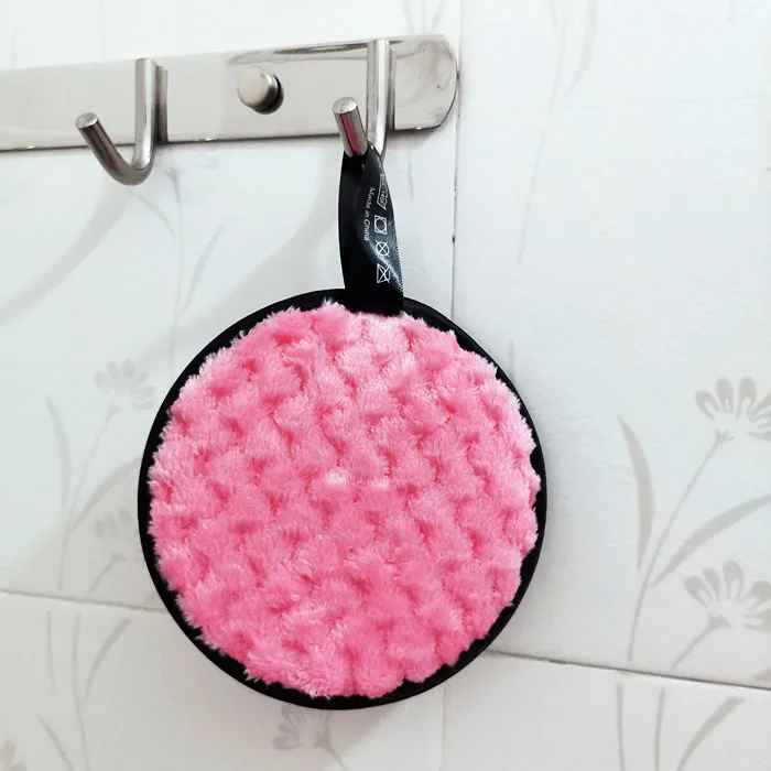 LUMI Customized LOGO large size pink round makeup remover cotton pads
