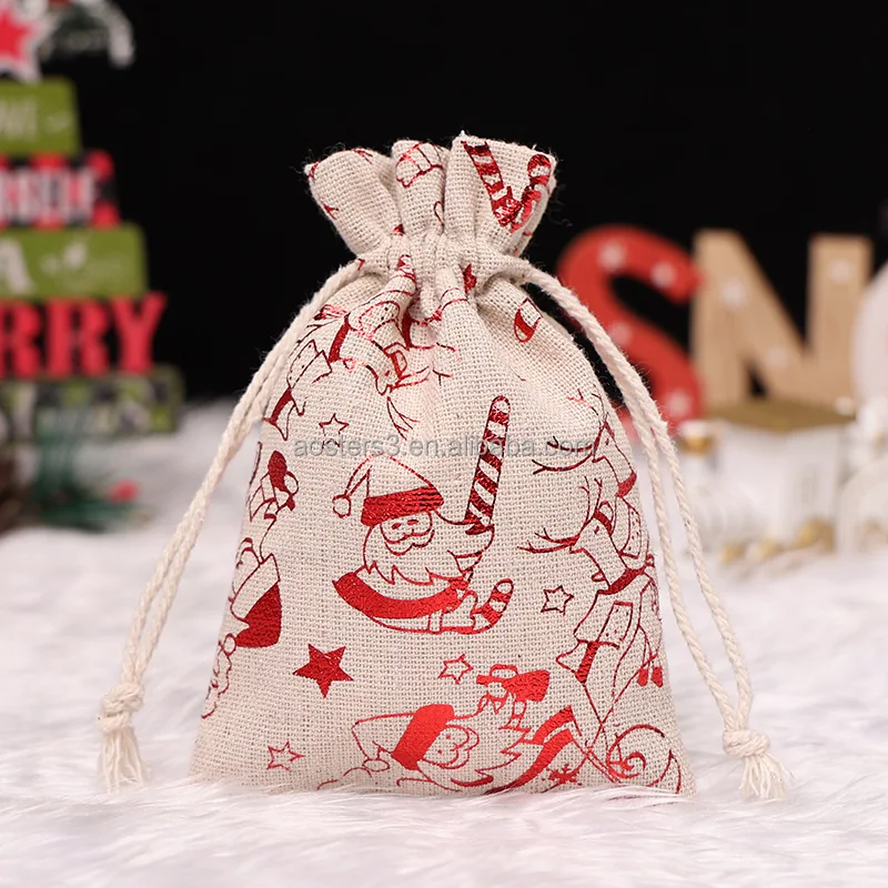 wholesale burlap linen gift bag burlap christmas burlap bags with drawstring gift bags