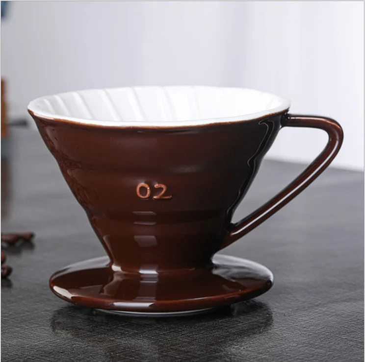 Pour Over Cone Shape Ceramic Reusable Coffee Filter Coffee Drip Funnel