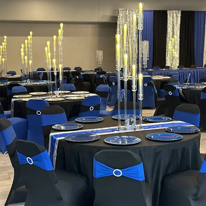 Wholesale 8 arms 128CM tall long stemmed modern candle holders Decor wedding table centerpieces candelabra For Event Party