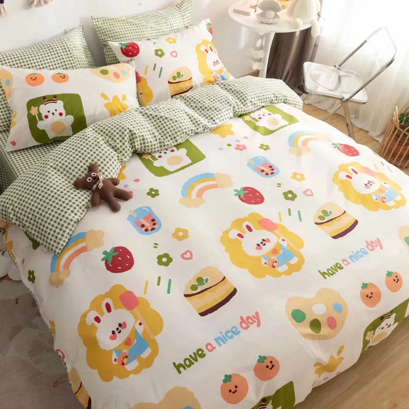 Cartoon 4pcs Bedding Cover Kid Duvet Bedding Set Wholesale Diverse Styles Polyester Cotton Gift Microfiber Fabric 40 Modern KWSD