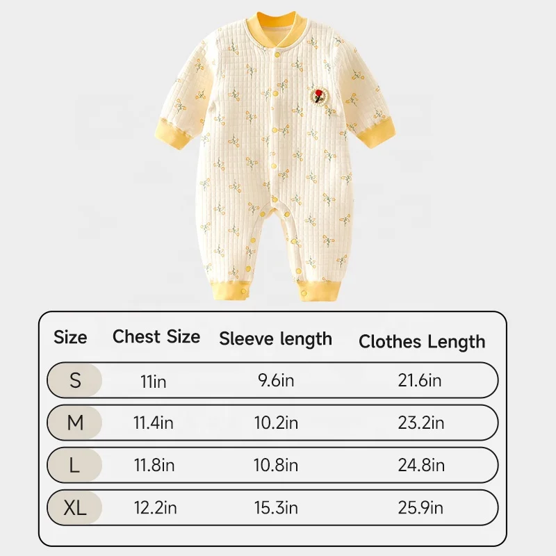Baby Clothing Autumn and Winter Thickened Baby Jumpsuit Cotton Newborn Jumpsuit Creeper Long-sleeved Pajamas