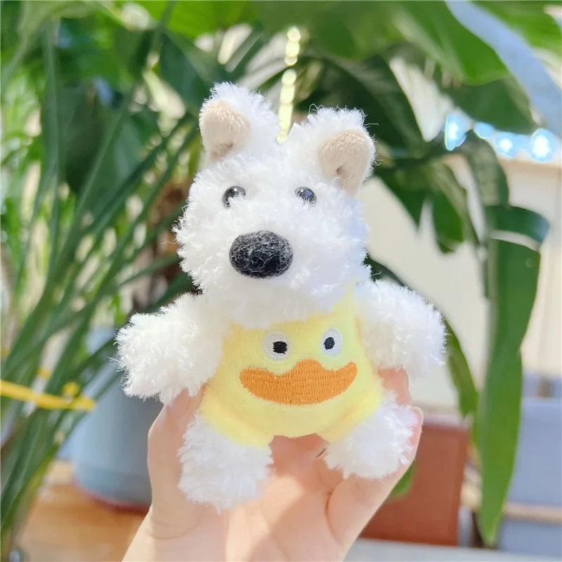 12cm HOT Design plush doll dog Puppy west highland white terrier keychains Toys bag hanging stuffed animal toy For Claw Machine