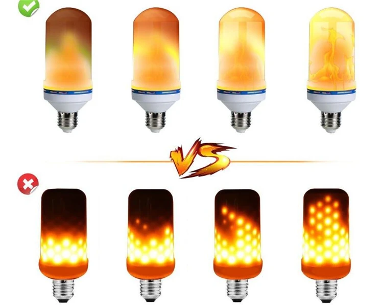 Best Selling LED Flame Effect Light Bulbs E27 E26 Base SMD2835 99 LEDs Beads Dancing Fire