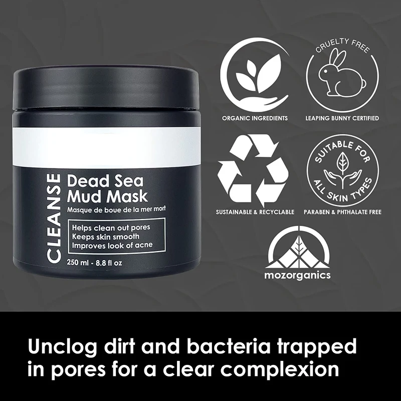 Private Label Women Men Natural Face Skin Care Improve Blackheads/Whiteheads/Acne/Clogged Pores Dead Sea Mud Mask For Oily Skin