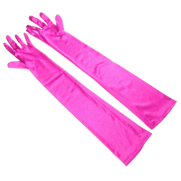 Extended over-the-elbow satin bridal gloves Spandex sunblock Scarring wedding photo party wedding dress etiquette gloves