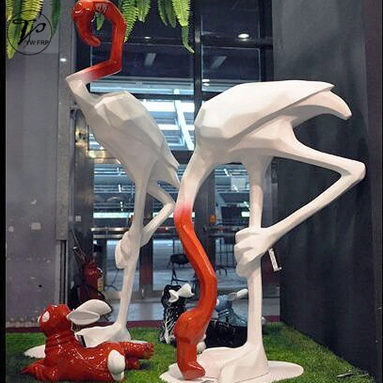 Modern resin craft decorative fiberglass flamingo statue animal sculpture