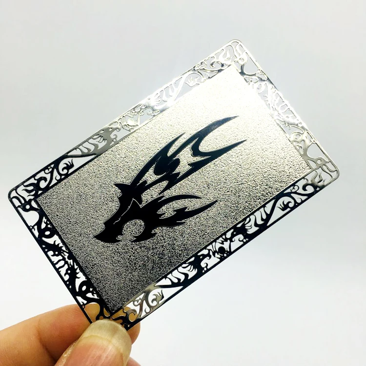 Custom Name Logo Casting Gold Luxury Aluminum Business Stainless Steel Mirror Card Metallic Card Metal Custom Card Business