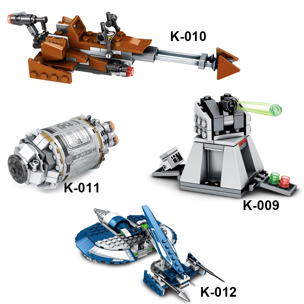 MOC Block Space Wars из фильма «Шторм-клон» «Джавас» робот фигурка сцена космический корабль набор строительных блоков сборный игрушечный K001-K012