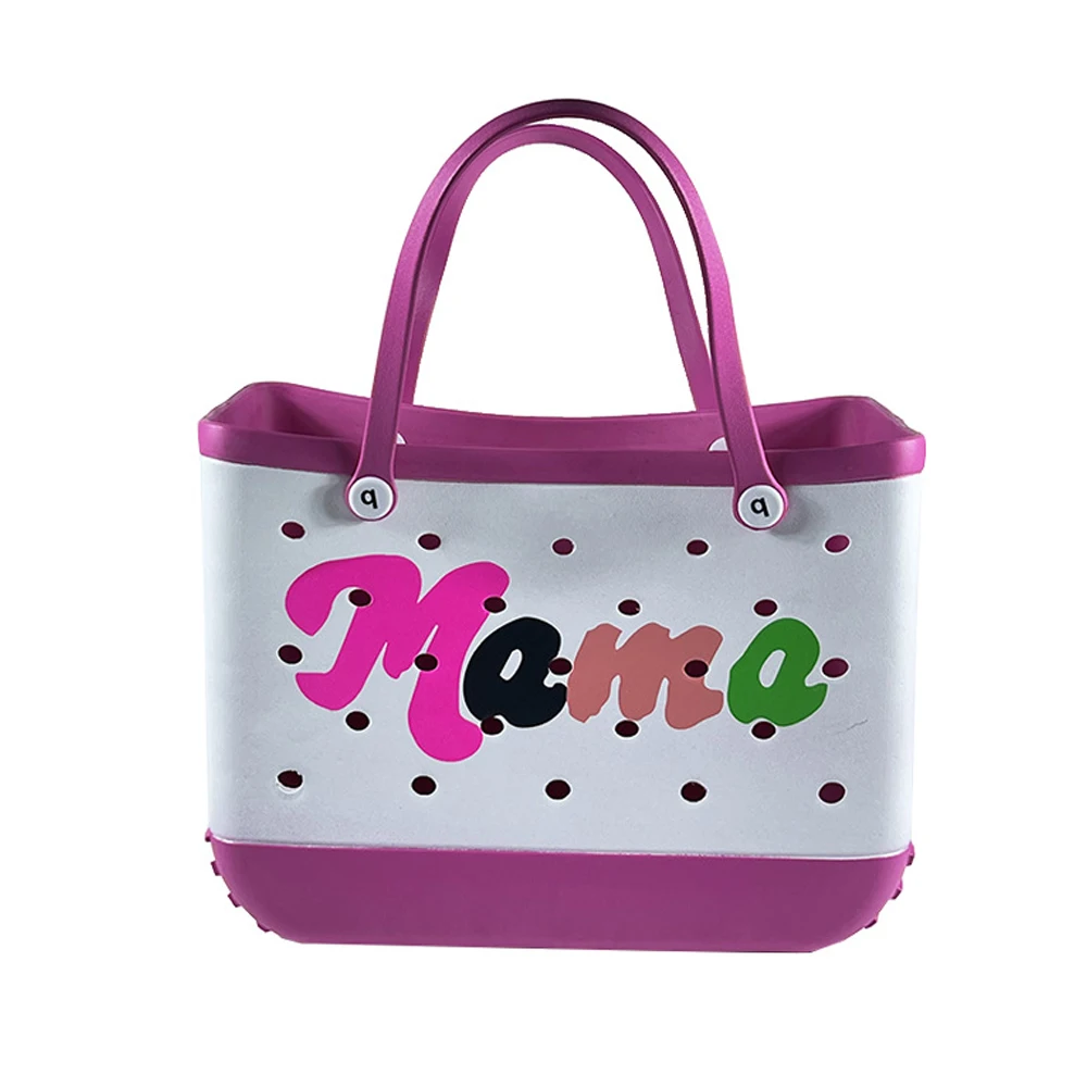 summer Large Capacity EVA Beach hole Bag Waterproof lady tote Bogg handBag For Outdoor travel Groceries Storage Bags