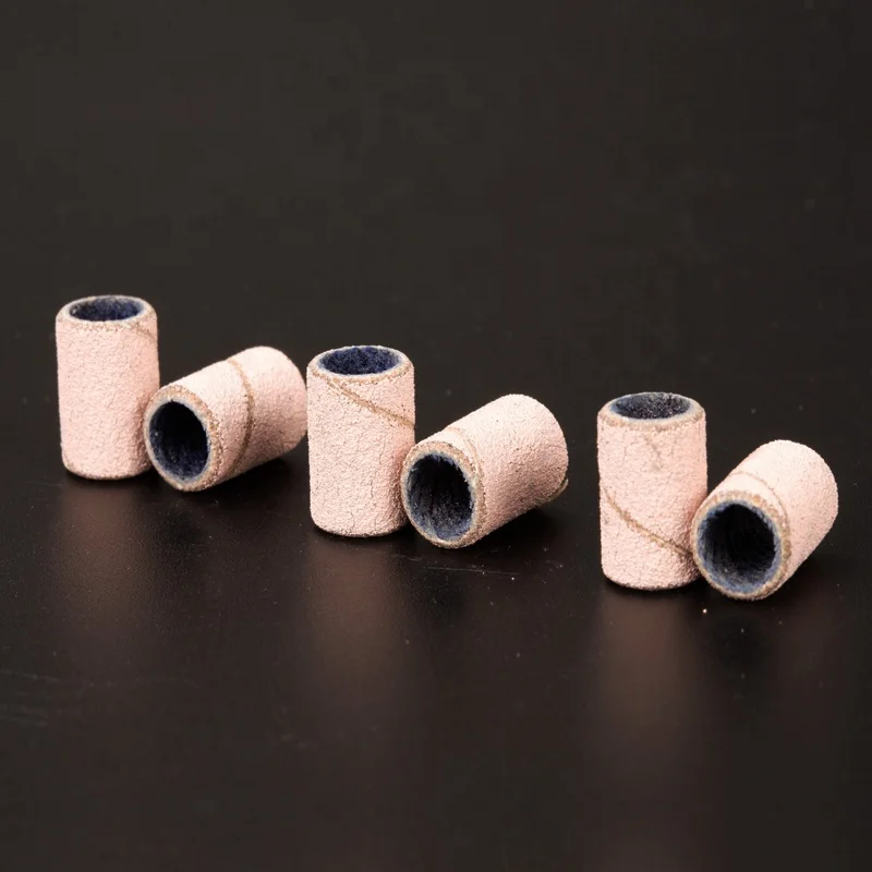 Оптовая продажа быстрая доставка 180 # зернистость тонкая средняя грубая 100 шт./упаковка песочные ленты маникюрные розовые шлифовальные насадки для ногтей дрели