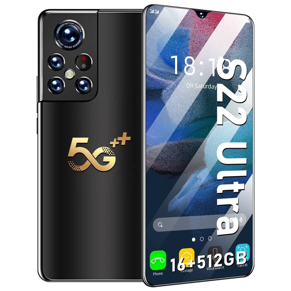 2022 New Smartphone 5G S22 Ultra 6.9 inch Full Screen 16+512GB Android Mobile Phones With Face Unlocked Cell Phone