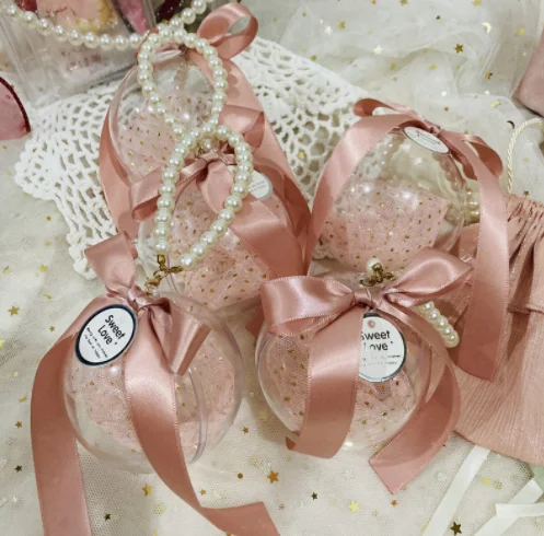 Wedding supplies manufacturers acrylic candy box transparent ball portable candy box