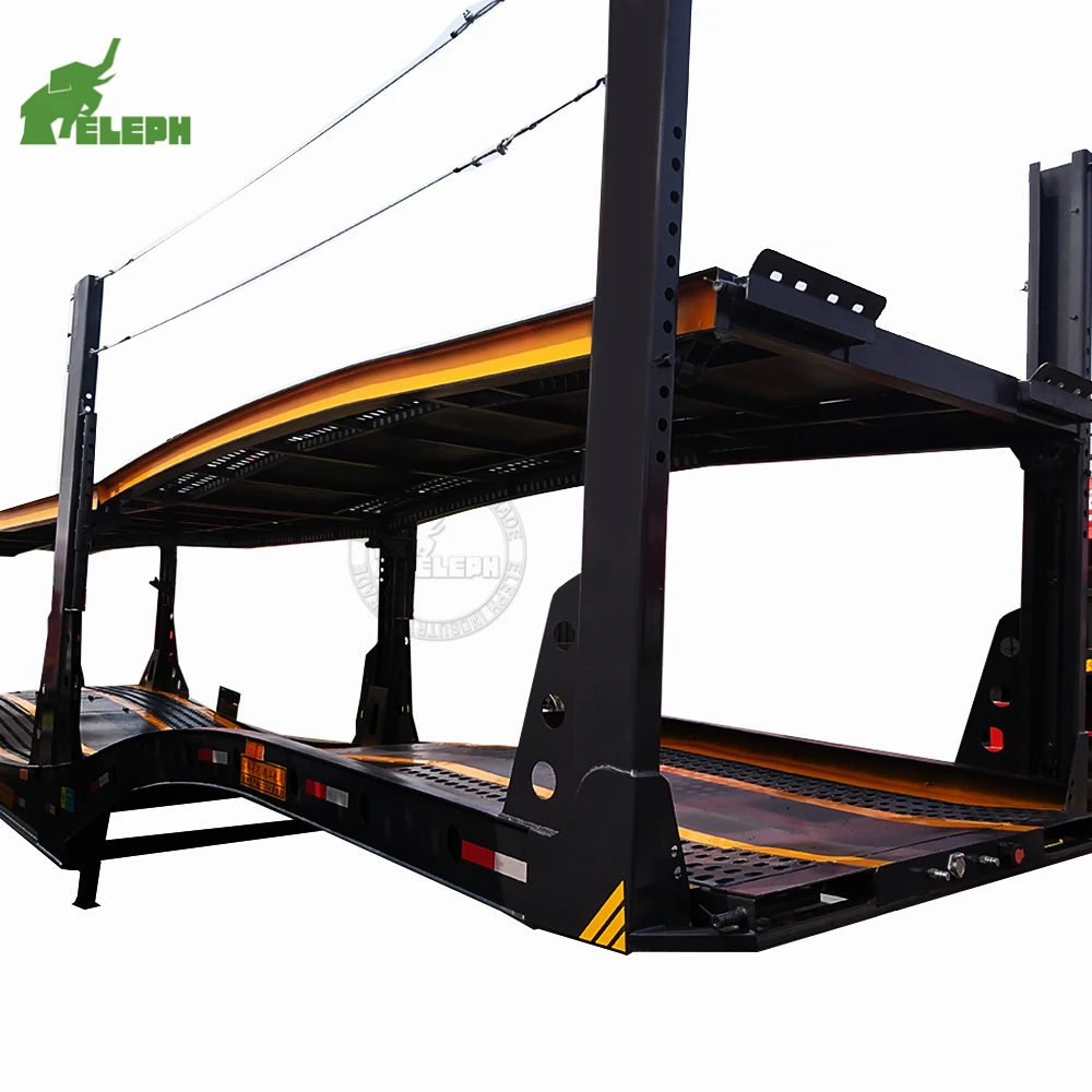 Hot Sale Customized Mobile Metal Car Carrier semitrailer Transport Trailer With Ramp Double Deck Auto Car Carrier Semi Trailer