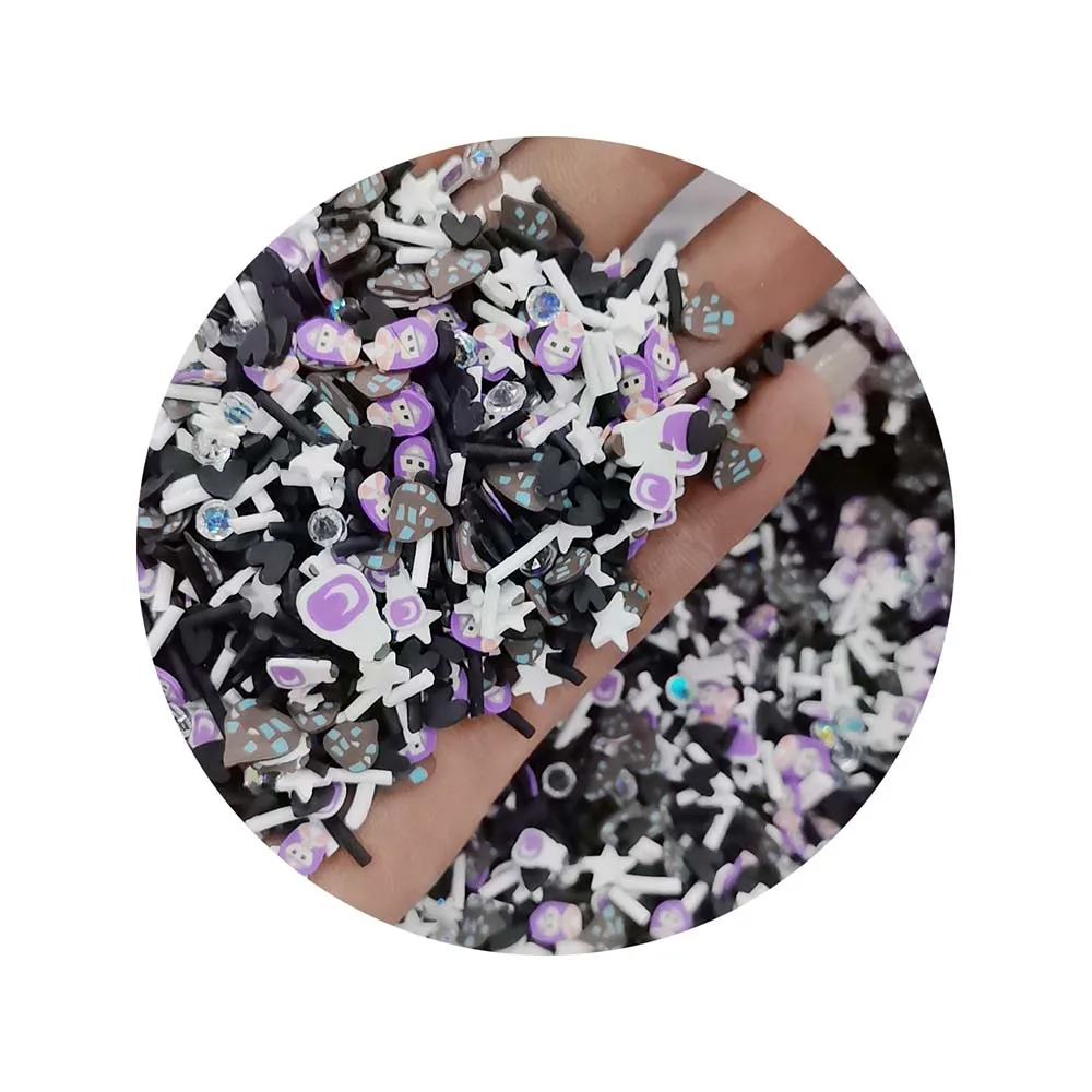 Wholesale Polymer Clay Art Nails Stickers Heart Beads Sprinkles Slices Slime Filling Accessories Nail ArtCrafts